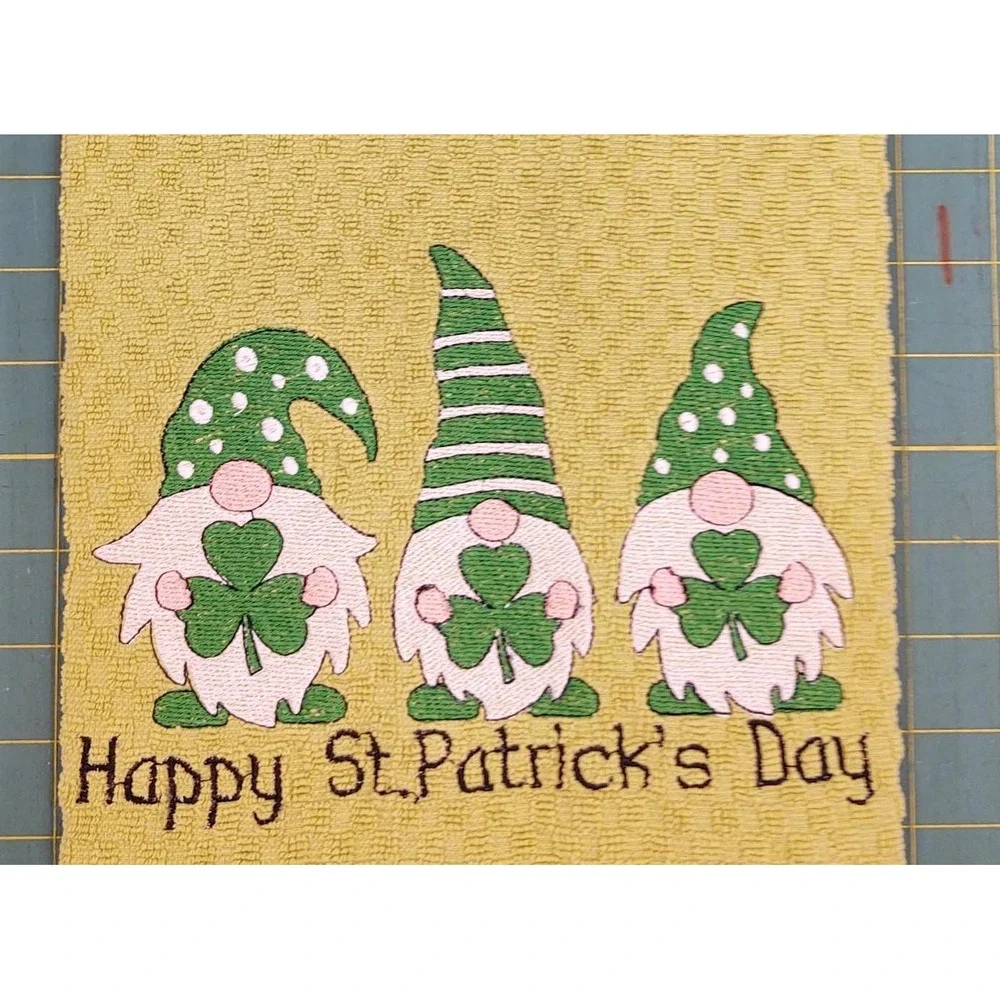 GNOMES Happy St. Patrick's Day Kitchen Hand Tea Bar Towel Great Gift Idea!